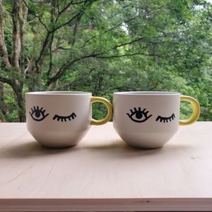 Starbucks Mugs Siren Winking Eyes 14floz (Two)